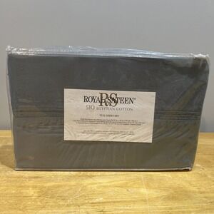 NEW Royal Sateen Full Graphite Sheet Set 510 100% Egyptian Cotton Gray Legacy